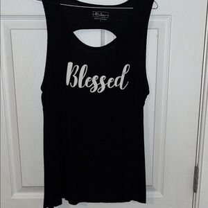 Miken Black Sleeveless 'Blessed' Tank Top